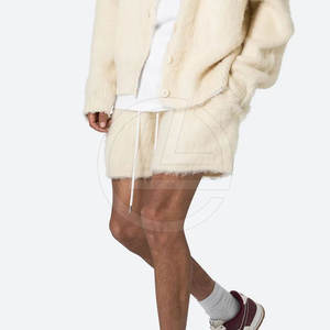 Shorts décontractés pour hommes en mohair, style designer, avec finition tactile, taille mi-haute, séchage rapide, respirant, coupe tendance - Product Image 6