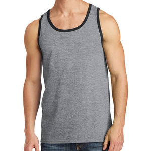 Mens Cotton <b>Tank</b> <b>Top</b> Heather Grey <b>Black</b> Casual - Product Image 1