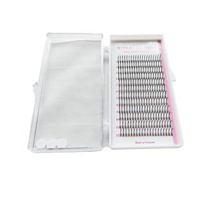 Extensions de cils professionnelles personnalisées, forme Wispy, 0.07, 8-18mm, pour salon, faites à la main, volume pré-fait, noir mat doux, cheveux synthétiques - Product Image 1