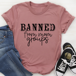 Camiseta para Mujer 'Banned From Mom Groups', Transpirable, de Algodón Jersey, Tallas XS y XXS, Top Corto Ajustado con Decoración de Letras, Precio Económico - Product Image 2