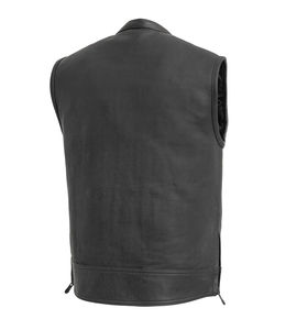 OEM Vintage Hommes Hiver Gilet Coupe-Vent En Cuir Logo Personnalisé Col En V Casual Sport Style Bouton Décoration Chaud Hiver Gear - Product Image 2