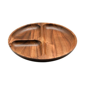 Plateau de service de fruits secs en bois au design antique Fabriqué à la main en bois 5 séparateurs Hexagonal Snack Plate Floral Deluxe pour la restauration - Product Image 4