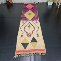 Tapis berbère marocain de haute qualité chemin tufté à la main multicolore avec laine moderne au design géométrique Kilim pour la décoration intérieure