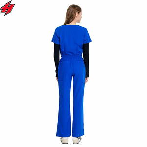 Venta al por mayor hombre mujer verano logotipo personalizado secado rápido cuello en V Jogger Scrubs Hospital trajes enfermería trabajo uniforme conjuntos - Product Image 5