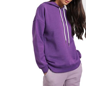 Suéter de estilo callejero de otoño para mujer, Sudadera con capucha holgada y de gran tamaño con sudaderas con capucha de moda de Color sólido estampado - Product Image 3