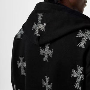 Nueva llegada invierno Rhinestone chándal de calidad superior logotipo personalizado algodón transpirable Rhinestone chándales para los hombres - Product Image 6