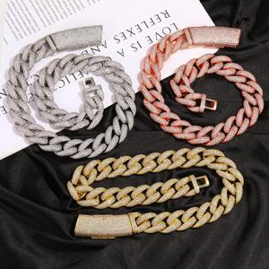 Cadena Cubana de Miami con Diamantes de Imitación Moissanite VVS de 20 mm, Chapada en Plata 925, Collar Brillante para Raperos a Precio de Mayoreo - Product Image 5