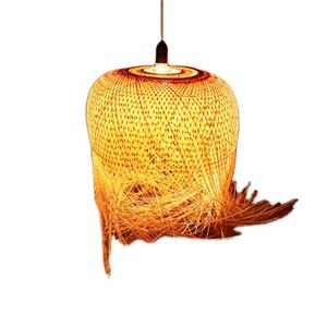 Lámpara colgante decorativa para interiores de alta calidad, pantalla de ratán con patrón pulido chino moderno, artesanía de bambú directa de fábrica - Product Image 2