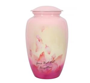 Urnas Funerarias de Aluminio Tamaño Adulto con Grabado Personalizado, Opción de Corona Conmemorativa con Pétalos Desvanecidos pero No Olvidados - Product Image 1
