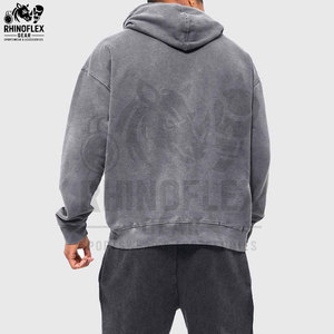 Nouveauté : Sweat à capuche en molleton délavé à l'acide, séchage rapide, grande taille, respirant, 100 % coton, fabriqué au Pakistan, en promotion - Product Image 2