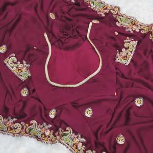 Dernier concepteur Banarasi coton soie Saree Blouse Kanchipuram hiver fête de mariage porter femmes Style décontracté été Diwali cuivre - Product Image 2