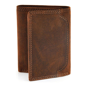 Portefeuille en cuir portefeuille protégé avec plusieurs porte-cartes ton effet vintage marron portefeuille en cuir pleine fleur pour hommes - Product Image 1