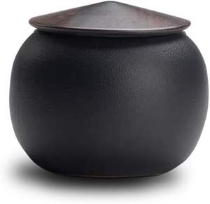 Black Small urn <b>Ashes</b> <b>Keepsake</b> Decorative Ceramic Small urn - Product Image 1