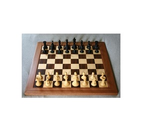 Vintage style <b>wooden</b> <b>chess</b> <b>board</b> with hand-carved squares and smooth finish suitable for classic home interiors and gaming - Product Image 1