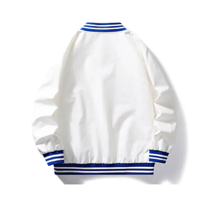 Veste en cuir polaire d'hiver de haute qualité avec logo personnalisé, vêtements de rue, vêtements décontractés pour hommes, veste de baseball unie - Product Image 2