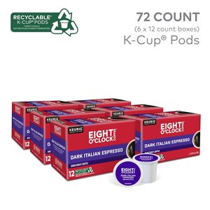 Café Eight O'Clock, Tueste Italiano Oscuro, Cápsulas K-Cup Individuales Keurig, Café de Tueste Oscuro, 72 Unidades - Product Image 3