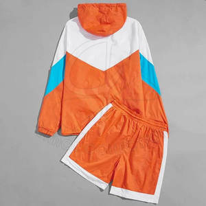 Ensembles coupe-vent à capuche nouveau design avec taille personnalisée ensembles coupe-vent deux pièces courts à vendre - Product Image 2