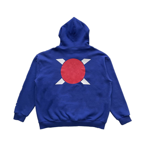 Sudadera con capucha con logotipo de pantalla de seda con bolsillo frontal y Capucha con cordón para suministro al por mayor - Product Image 2