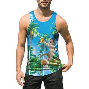 Premium 3D sublimación personalizada Jogging Wear 100% algodón orgánico Singlets Tank Top Men's Running Singlets - Product Image 1