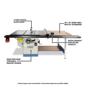 Sierra de Mesa Industrial de 12 Pulgadas con Capacidad de Corte de 52 Pulgadas, 5 HP, 220V, 1 Fase, para Trabajos en Madera, Grado DIY, Eléctrica y con Certificación GS - Product Image 5