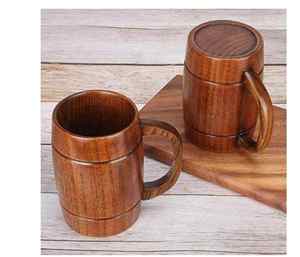 Tasse en bois fabriquée à la main pour café et thé avec un charme rustique large d'aspect naturel par Tradebyd - Product Image 5