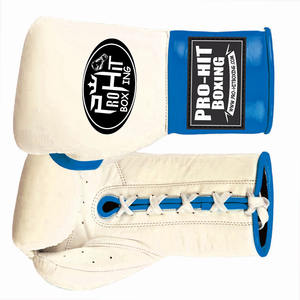 Guantes de cuero de perforación de PU con logotipo personalizable profesional Guantes de boxeo deportivos con cierre de cordones con características de competencia - Product Image 2