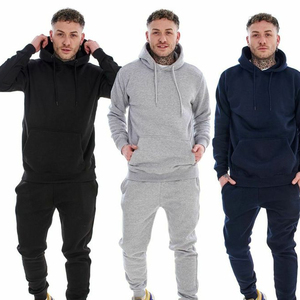 Wholesale Fashion Sweatsuit Screen Print Distressed Streetwear Hoodies Sweatpants <b>Track</b> suits - Product Image 1