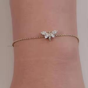 Classic 14K Gold Plated Tennis Bracelet Dainty Wedding Jewelry Perfect Gift Moissanite Bracelets - Product Image 1