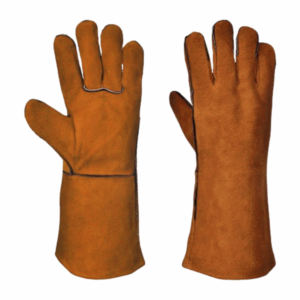 Gants de sécurité réfléchissants robustes Gants de soudage lisses ignifuges en cuir de vachette fendu de protection personnelle - Product Image 5