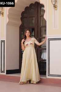 Indian andPakistani Style Traditional Wear Long Anarkali Gowns with Beads Embroidered Work Ethnic Wear Salwar Kameez <b>Suit</b> - Product Image 2