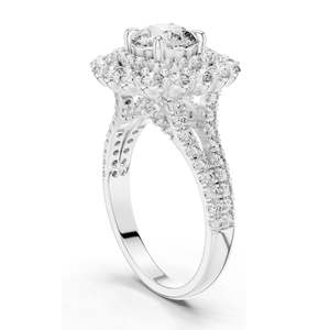 Anillo de Diamantes Halo de Laboratorio de 2.41 CT para Mujer, Claridad VVS-VS EF, Oro de 18K, 14K, 10K y Plata 925, Oro Rosa, Amarillo y Blanco - Product Image 5
