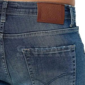 Pantalon en jean extensible décontracté pour hommes, en cuir véritable de haute qualité, style décontracté, léger, vente en gros, tenue quotidienne - Product Image 6