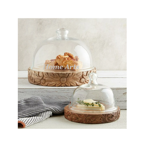 Bandeja de forma cuadrada de acero inoxidable con tapa de acrílico Bandeja de servicio de dulces de tamaño personalizado de nuevo diseño para la venta - Product Image 3