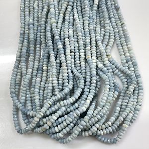 Cuentas de forma de Rondelle facetadas de ópalo azul Cuentas de piedras preciosas naturales al por mayor para la fabricación de joyas - Product Image 4