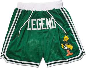 Pantalones Cortos de Baloncesto Retro Verdes, de Malla, Secado Rápido, con Bolsillos, Estilo adi-das, ni-ke, pu-ma - Product Image 1