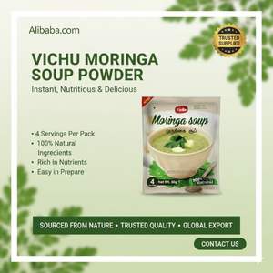 Sopa de Moringa en Polvo Vichu, Mezcla Lista para Usar, Nutrición Herbal, Exportador OEM de la India - Product Image 1