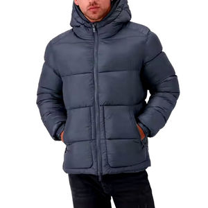 Custom Factory Oversize Coated Breathable Outdoor Unisex Puffer Jacket <b>Waterproof</b> Windproof Hooded Winter Warm Wear OEM Front - Product Image 1