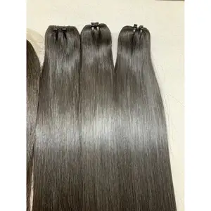 Pelo de doble estiramiento, cabello liso a granel, color natural sin procesar, de fabricante de Vietnam, venta al por mayor