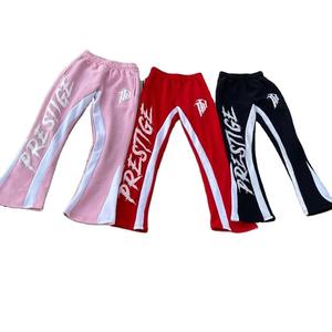 Pantalon évasé personnalisé 100% coton en éponge française poids lourd bouffant bloc de couleur cordon de serrage pour hommes Service OEM - Product Image 1