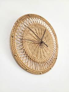 Reloj de pared de ratán sostenible de nuevo diseño con carcasa, reloj redondo personalizado para decoración del hogar/regalo especial, venta al por mayor - Product Image 3