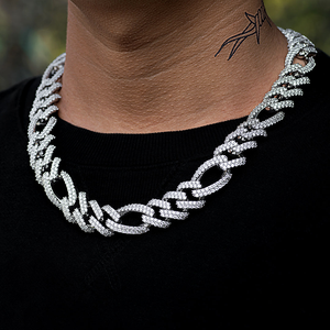 Collar de Cadena Cubana Miami Personalizado con Diamantes de Alta Calidad y Plata de Ley 925 Chapada en Oro de 14K para Hombre - Product Image 3