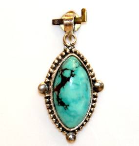 Colgante de Piedra Preciosa con Bisel de Turquesa en Forma de Gota, Estilo Bohemio, Popular y de Moda, Joyería Artesanal - Product Image 2