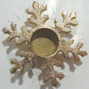 Modern Premium Home Decoration Hand Painted Aluminum Tealight <b>Candle</b> Holder in Snowflake Design Best Selling for Christmas - Product Image 4