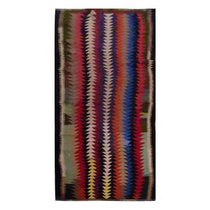 Un kilim Sanandaj authentique, vintage, noué à la main, unique en son genre, 9'2 x 2'11 - Product Image 1