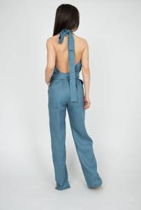 Meilleur design Combinaison décontractée bleue pour femmes Sexy Bodycon Manches courtes Taille haute Doux Confortable Robe de fitness une pièce - Product Image 4