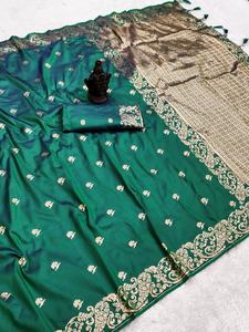 Attrayant Banarsi Soie Avec Zari Tissage Saree Femme Fabricant De Mode De Surat Au Taux Le Plus Bas - Product Image 4