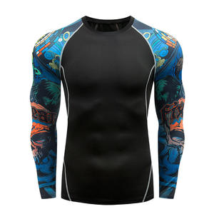 Rashguard haut tendance OEM ODM Rash Guard hommes Sublimation imprimé Spandex Bjj Rash Guard Gym Rashguard Compression chemises MMA - Product Image 5