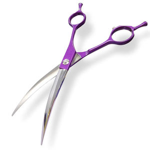 Ciseaux courbes de luxe pour animaux de compagnie en acier inoxydable, prise en main confortable, toilettage sûr et facile pour les animaux (OEM disponible) - Product Image 2