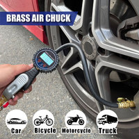 Tire Inflator Digital Air Pressure Gauge (2.5" Back-light 0-250PSI) Heavy-Duty OEM Auto Repair Tool Taiwan Made Lematec DTI-13G