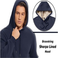 Sudadera con capucha para hombre Sherpa Fleece Hoodies Sudadera Invierno Cálido Jersey con capucha con bolsillo de canguro